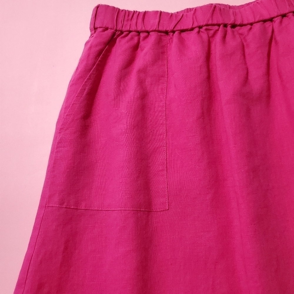 💖 J.Crew  Bright Hot Pink Barbie Circle Skirt Pockets Cute - Picture 3 of 5